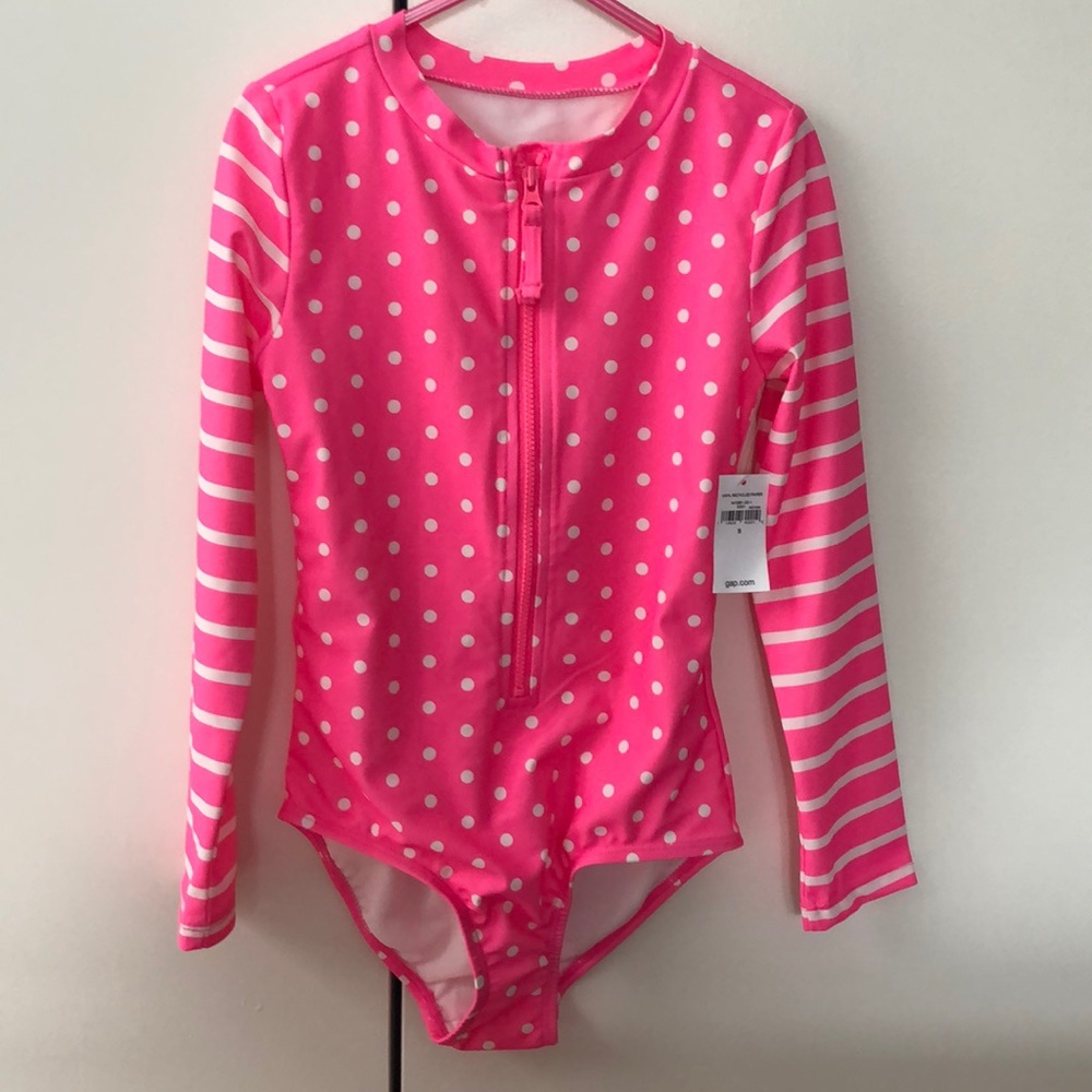 NWT Gap Girls One Piece Rash Guard Bathing Suit